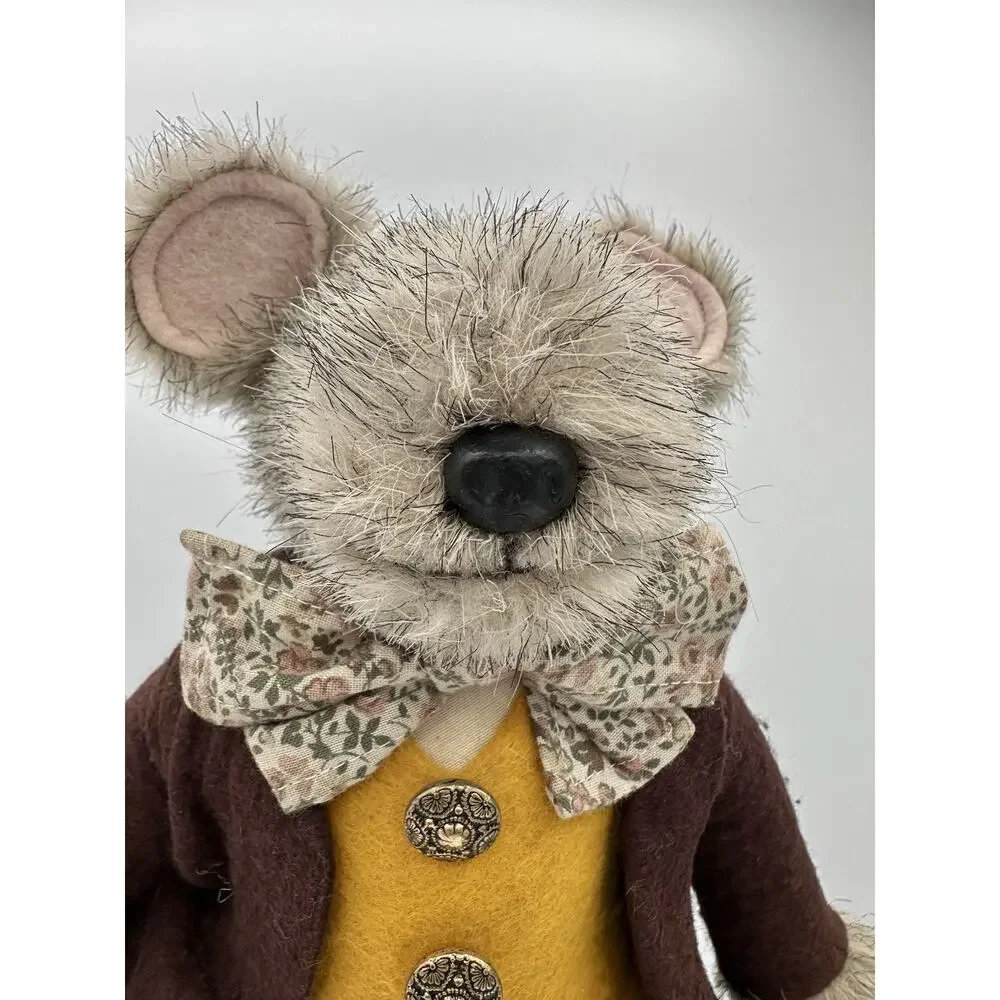 1982 Little Folk G McBride Mouse Plush Dressed England Plaid Waistcoat Outfit